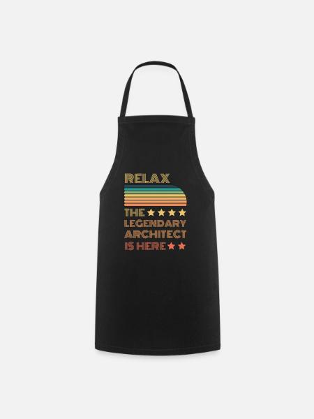 Détendez-vous l’architecte légendaire est rétro ici - Tablier de cuisine - noir