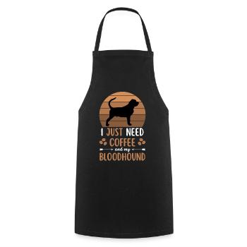 Bloodhound Coffee Retro Dog Cafe - Tablier de cuisine - noir - Devant - AI Model Male 185 dark (185cm)