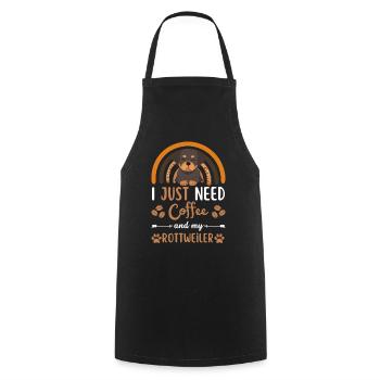 Sweet Rottweiler Café Chien Café kawaii - Tablier de cuisine - noir - Devant - AI Model Male 185 dark (185cm)