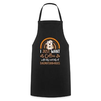 Mignon dalmatien café chien café kawaii - Tablier de cuisine - noir - Devant - AI Model Male 185 dark (185cm)