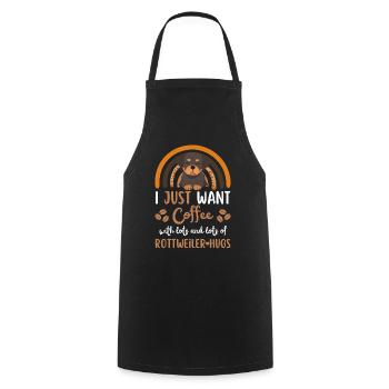 Mignon rottweiler café chien café kawaii - Tablier de cuisine - noir - Devant - AI Model Male 185 dark (185cm)