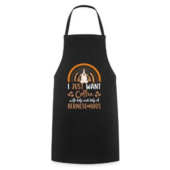 Süßer Berner Sennenhund Kaffee Hund Cafe kawaii - Kochschürze - Schwarz - Vorne - AI Model Male 185 dark (185cm)