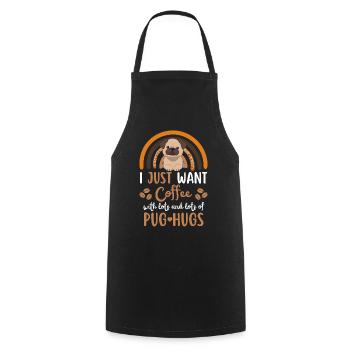 Mignon carlin café chien café kawaii - Tablier de cuisine - noir - Devant - AI Model Male 185 dark (185cm)