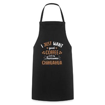 Chihuahua Kaffee Hund Cafe - Kochschürze - Schwarz - Vorne - AI Model Male 185 dark (185cm)