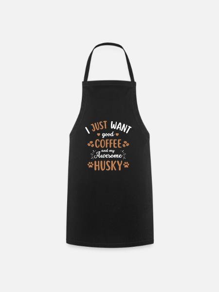 Husky Coffee Dog Cafe - Tablier de cuisine - noir