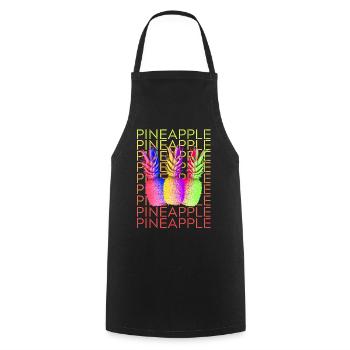 Pineapple Pineapple Summer Fruit - Cooking Apron - black - Front - AI Model Male 185 dark (185cm)