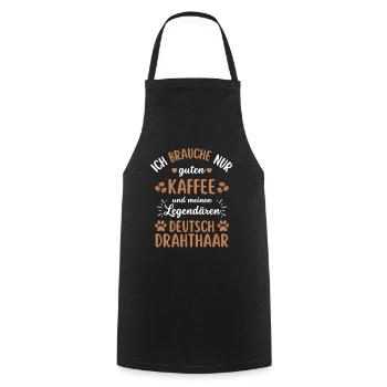 Deutsch Drahthaar Kaffee Hund Cafe - Kochschürze - Schwarz - Vorne - AI Model Male 185 dark (185cm)