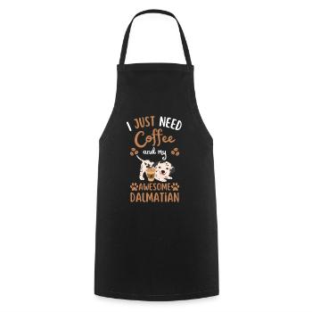 Sweet Dalmatian Coffee Dog Cafe kawaii - Tablier de cuisine - noir - Devant - AI Model Male 185 dark (185cm)