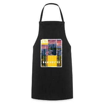 Manchester England UK City Skyline Home Love - Cooking Apron - black - Front - AI Model Male 185 dark (185cm)