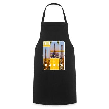 Paris France City Skyline Eiffel Tower Holiday - Cooking Apron - black - Front - AI Model Male 185 dark (185cm)