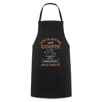 Malamute Kaffee Hund Cafe - Kochschürze - Schwarz - Vorne - AI Model Male 185 dark (185cm)