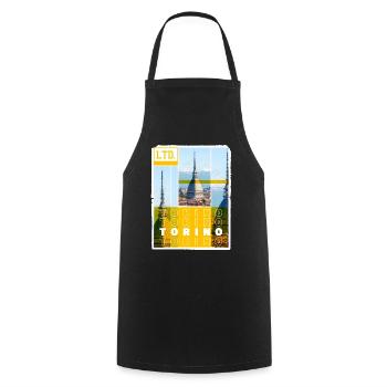 Turin Turin Turin Italie Ville Skyline Vacances Amour - Tablier de cuisine - noir - Devant - AI Model Male 185 dark (185cm)