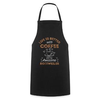 Rottweiler Kaffee Hund Cafe - Kochschürze - Schwarz - Vorne - AI Model Male 185 dark (185cm)