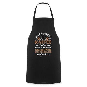 German Shepherd Coffee Dog Cafe - Cooking Apron - black - Front - AI Model Male 185 dark (185cm)