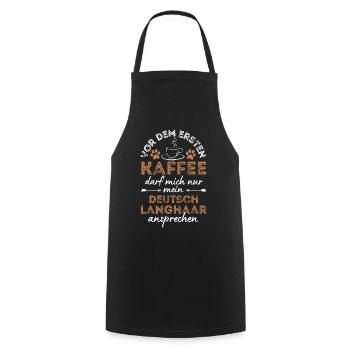 Deutsch Langhaar Kaffee Hund Cafe - Kochschürze - Schwarz - Vorne - AI Model Male 185 dark (185cm)