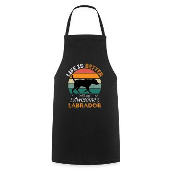 Légendaire Labrador Retriever Vintage Rétro - Tablier de cuisine - noir - Devant - AI Model Male 185 dark (185cm)