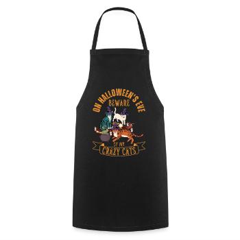 Chats d’Halloween mignons et effrayants - Tablier de cuisine - noir - Devant - AI Model Male 185 dark (185cm)