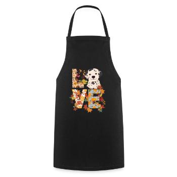Chien dalmate Automne Gratitude Amour - Tablier de cuisine - noir - Devant - AI Model Male 185 dark (185cm)