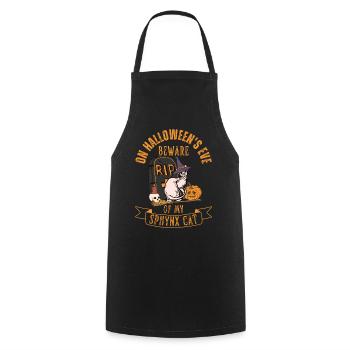 Cute and creepy Sphynx Halloween cat - Cooking Apron - black - Front - AI Model Male 185 dark (185cm)
