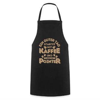 English Pointer Kaffee Hund Cafe - Kochschürze - Schwarz - Vorne - AI Model Male 185 dark (185cm)
