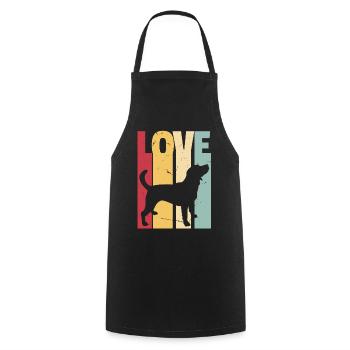 Beagle Love Hund Retro Vintage - Kochschürze - Schwarz - Vorne - AI Model Male 185 dark (185cm)