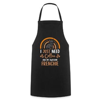 French Bulldog Coffee Dog Cafe kawaii - Cooking Apron - black - Front - AI Model Male 185 dark (185cm)