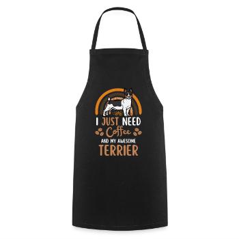 Teddy Roosevelt Terrier Kaffee Hund Cafe Kawaii - Kochschürze - Schwarz - Vorne - AI Model Male 185 dark (185cm)