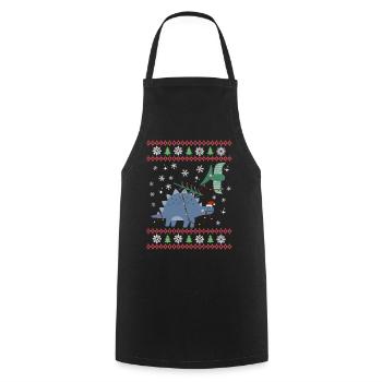Weihnachten Süße Dinosaurier Kawaii - Kochschürze - Schwarz - Vorne - AI Model Male 185 dark (185cm)