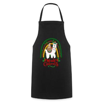 Christmas llama and sloth - Cooking Apron - black - Front - AI Model Male 185 dark (185cm)