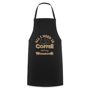 Weimaraner Kaffee Hund Cafe - Kochschürze - Schwarz - Vorne - AI Model Male 185 dark (185cm)