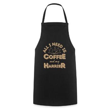 Harrier Coffee Dog Cafe - Cooking Apron - black - Front - AI Model Male 185 dark (185cm)