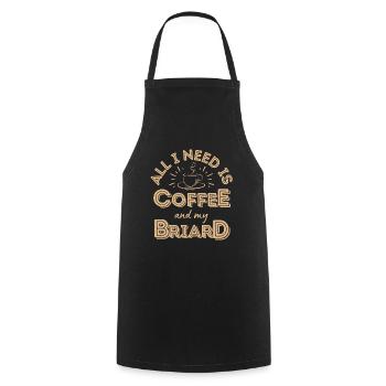 Briard Coffee Dog Cafe - Cooking Apron - black - Front - AI Model Male 185 dark (185cm)