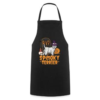 West Highland White Terrier Halloween Kawaii - Tablier de cuisine - noir - Devant - AI Model Male 185 dark (185cm)