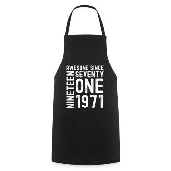 Awesome since 1971 Birthday Gift Year - Cooking Apron - black - Front - AI Model Male 185 dark (185cm)