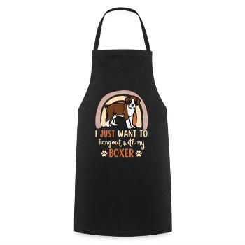 doux boxer allemand chiot kawaii - Tablier de cuisine - noir - Devant - AI Model Male 185 dark (185cm)