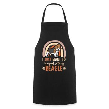 Beagle puppy dog cute beagle kawaii - Cooking Apron - black - Front - AI Model Male 185 dark (185cm)