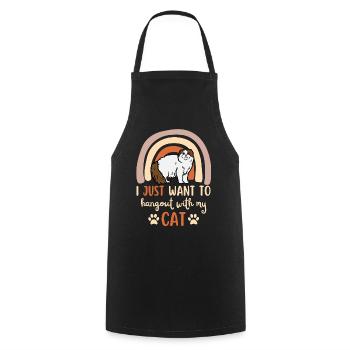Cute Scottish Fold Cat Mama Scottish Folding Ear - Cooking Apron - black - Front - AI Model Male 185 dark (185cm)