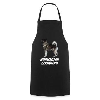 Gray Norwegian DeerHound - Cooking Apron - black - Front - AI Model Male 185 dark (185cm)