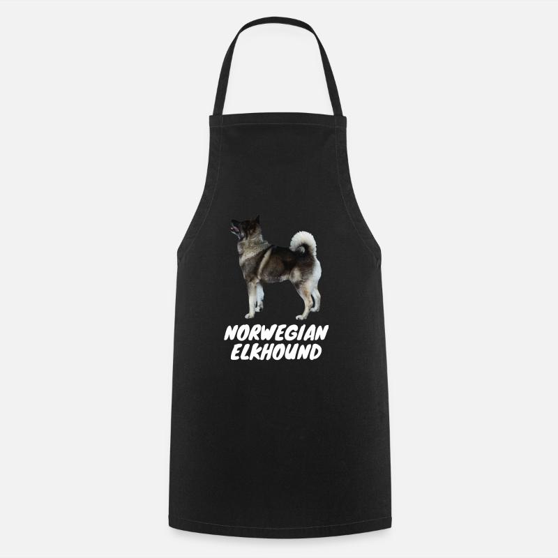 Gray Norwegian DeerHound - Cooking Apron - black