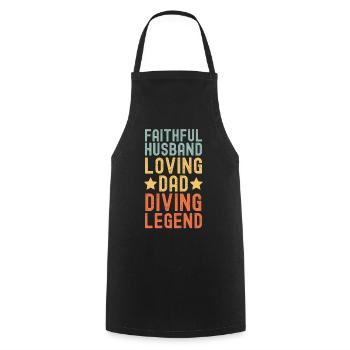 Mari Père Plongeur Légende Rétro Vintage - Tablier de cuisine - noir - Devant - AI Model Male 185 dark (185cm)