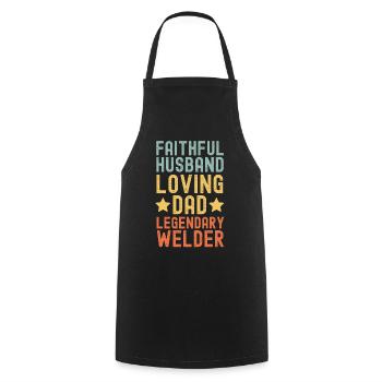 Husband Father Legendary Welder - Cooking Apron - black - Front - AI Model Male 185 dark (185cm)