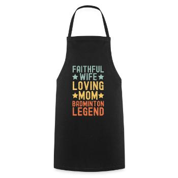 Ehefrau Mutter Badminton Legende retro vintage - Kochschürze - Schwarz - Vorne - AI Model Male 185 dark (185cm)