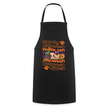 Exotisch Kurzhaarkatze Halloween Katze - Kochschürze - Schwarz - Vorne - AI Model Male 185 dark (185cm)