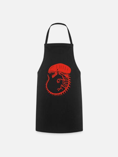 Red alien monster skeleton - Cooking Apron - black