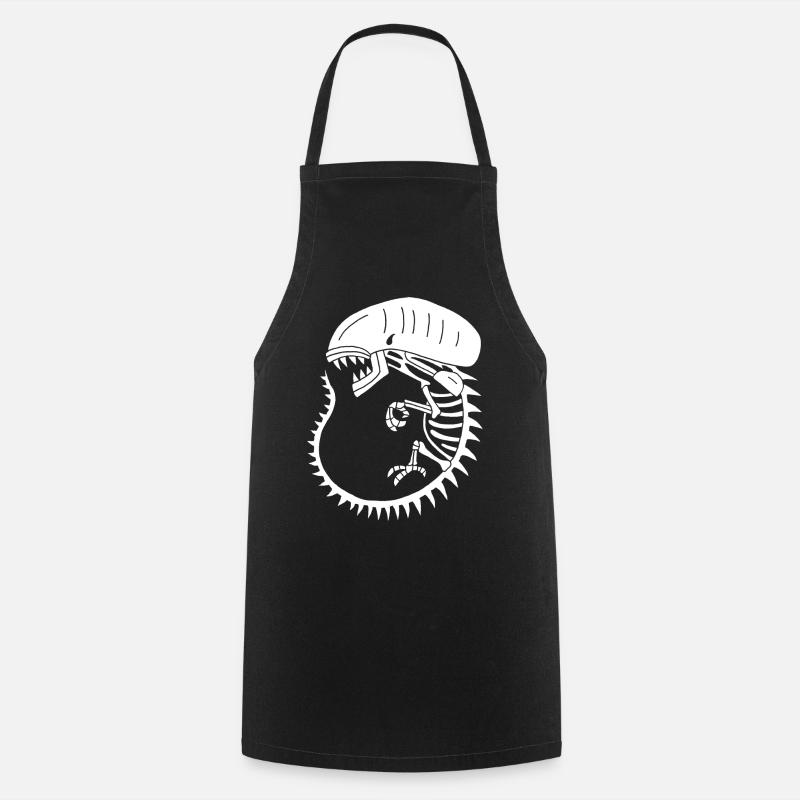 Squelette de monstre extraterrestre blanc - Tablier de cuisine - noir