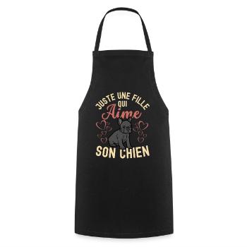 Amant de bouledogue français mignon kawaii - Tablier de cuisine - noir - Devant - AI Model Male 185 dark (185cm)