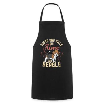 Chien beagle mignon beagle kawaii - Tablier de cuisine - noir - Devant - AI Model Male 185 dark (185cm)