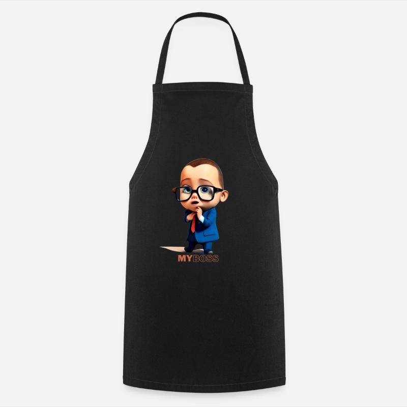 my boss glass - Cooking Apron - black
