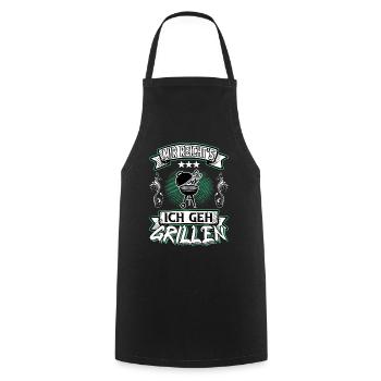 Grill Grillen Griller BBQ Spruch Lustig Humor - Kochschürze - Schwarz - Vorne - AI Model Male 185 dark (185cm)