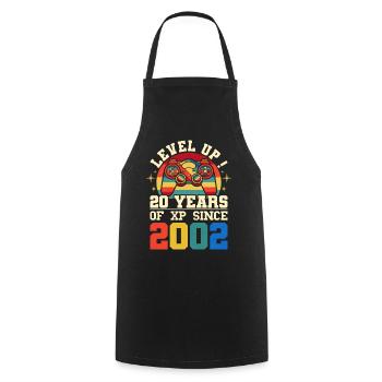 Level 20 2002 Anniversary Gamer 20 years - Cooking Apron - black - Front - AI Model Male 185 dark (185cm)